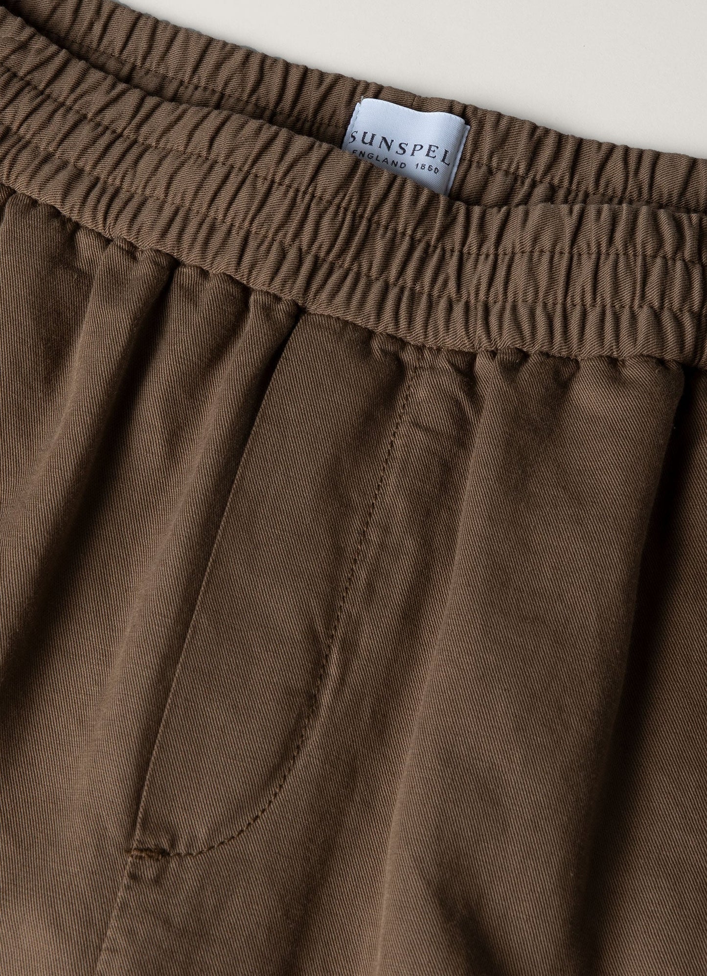 Drawstring Trouser In Dark Tan