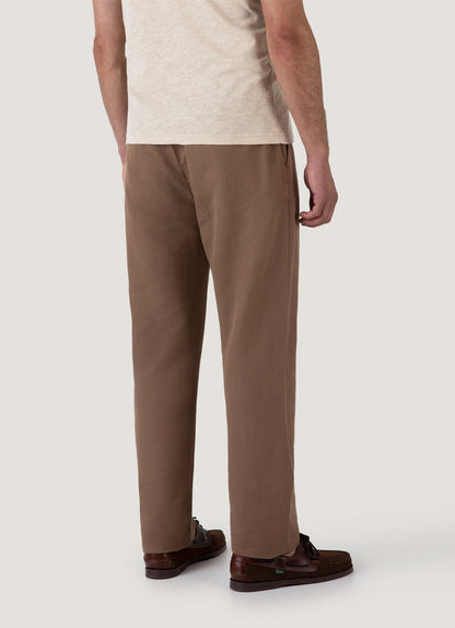 Drawstring Trouser In Dark Tan