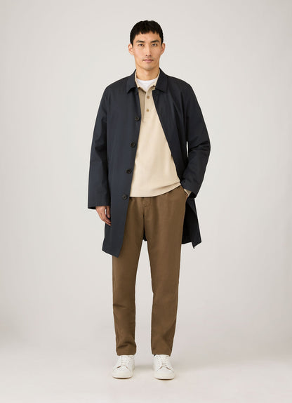 Men's Cotton Linen Drawstring Trouser in Dark Cedar
