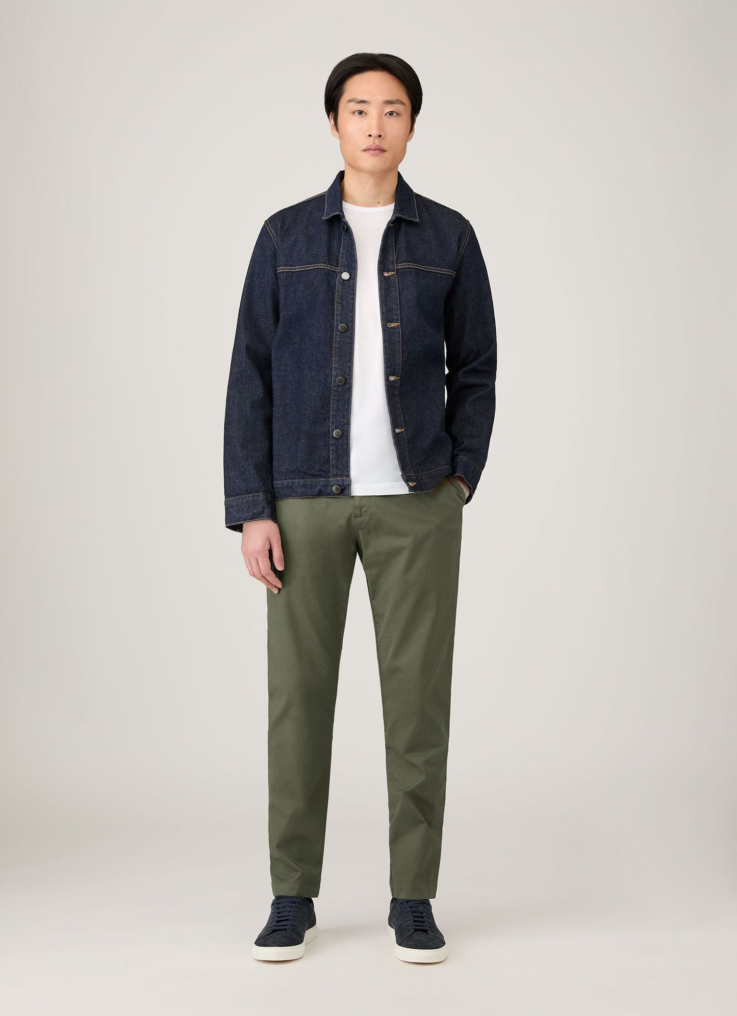 Mens Slim Fit Chino In Khaki Mtrs3102 Gngy