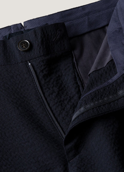 Mens Seersucker Wool Trouser In Navy Mtrs3112 Buaa