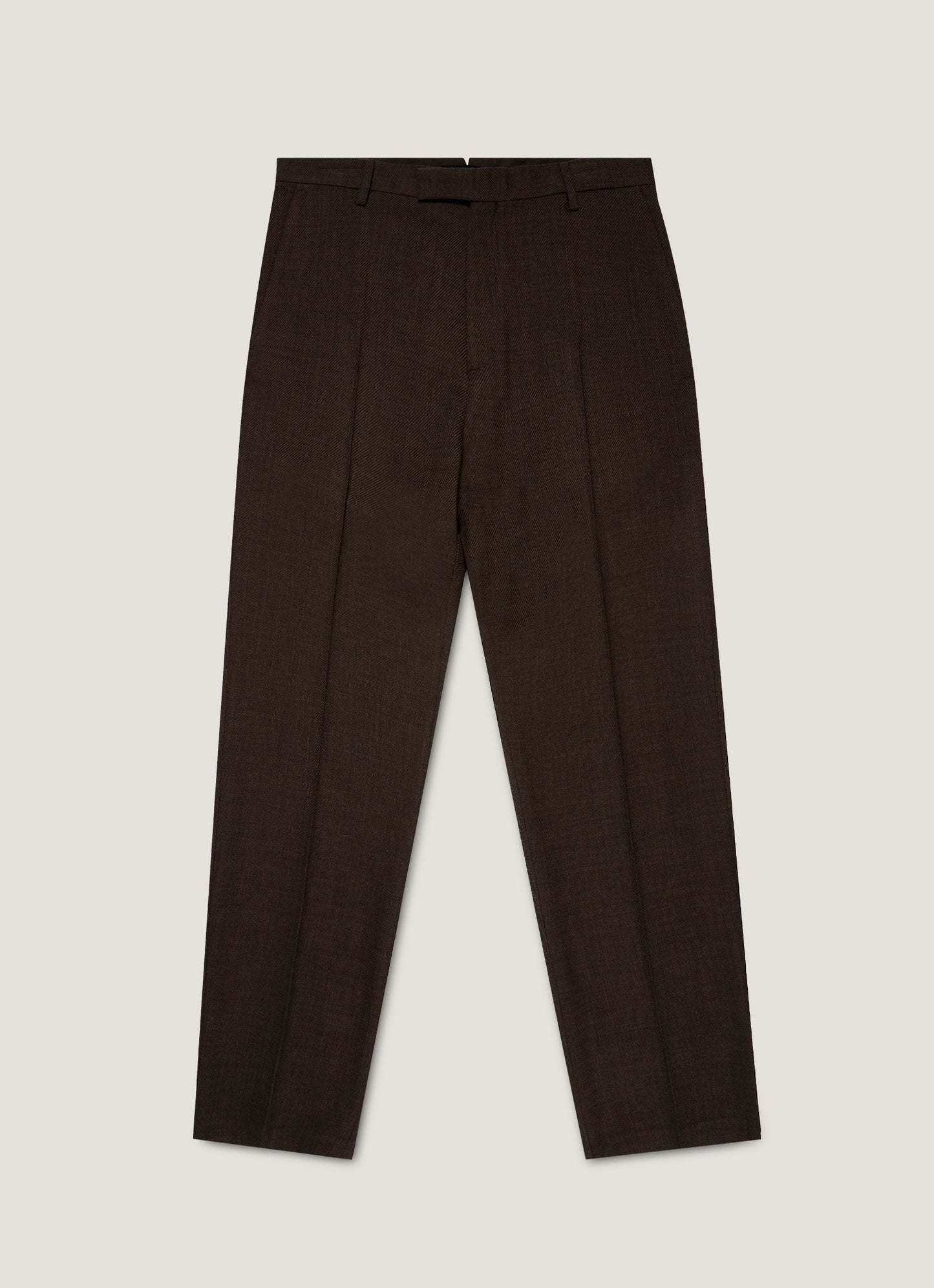 Mens Textured Wool Trouser In Truffle Mtrs3116 Brgd