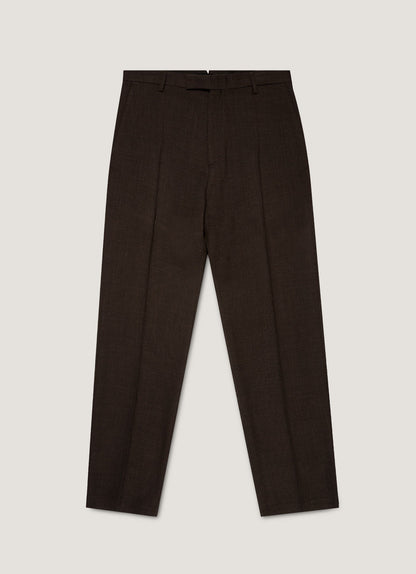 Mens Textured Wool Trouser In Truffle Mtrs3116 Brgd