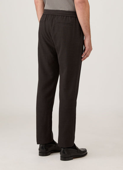 Mens Textured Wool Drawstring Trouser In Truffle Mtrs3120 Brgd