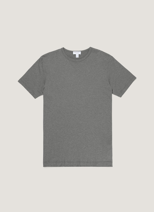 Short Sleeve Crew Neck T Shirt Charcoal Melange