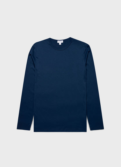 Mens Classic Long Sleeve Tshirt In Naval Blue Mtsh0003 Buvm
