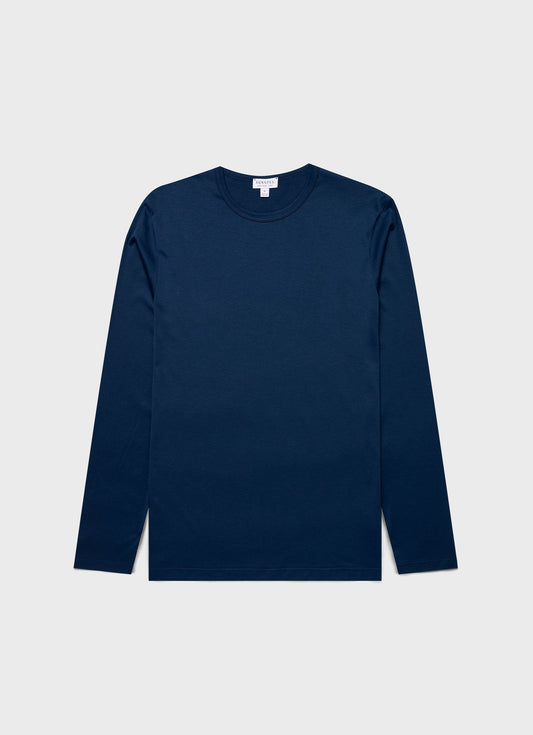 Mens Classic Long Sleeve Tshirt In Naval Blue Mtsh0003 Buvm