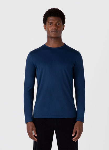 Mens Classic Long Sleeve Tshirt In Naval Blue Mtsh0003 Buvm