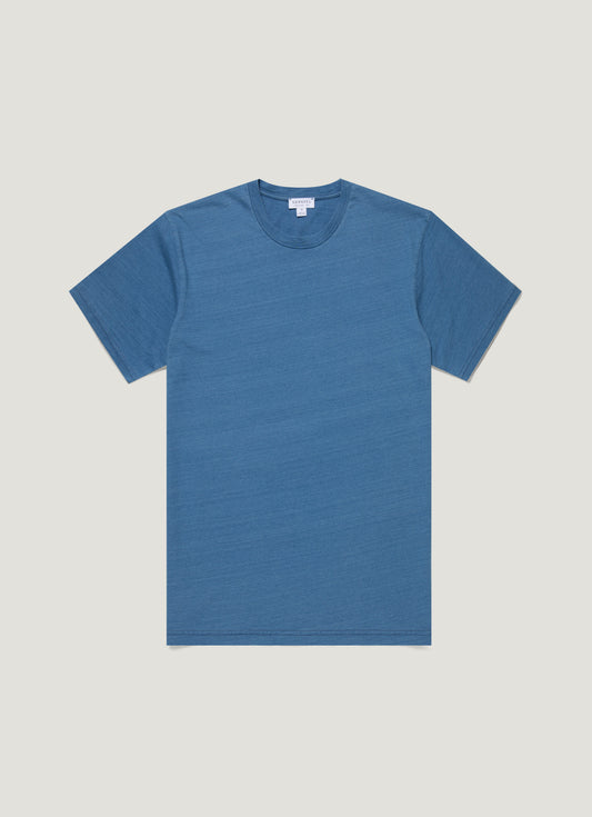 Mens Riviera Midweight Tshirt In Mid Indigo Wash Mtsh0007D Buvz