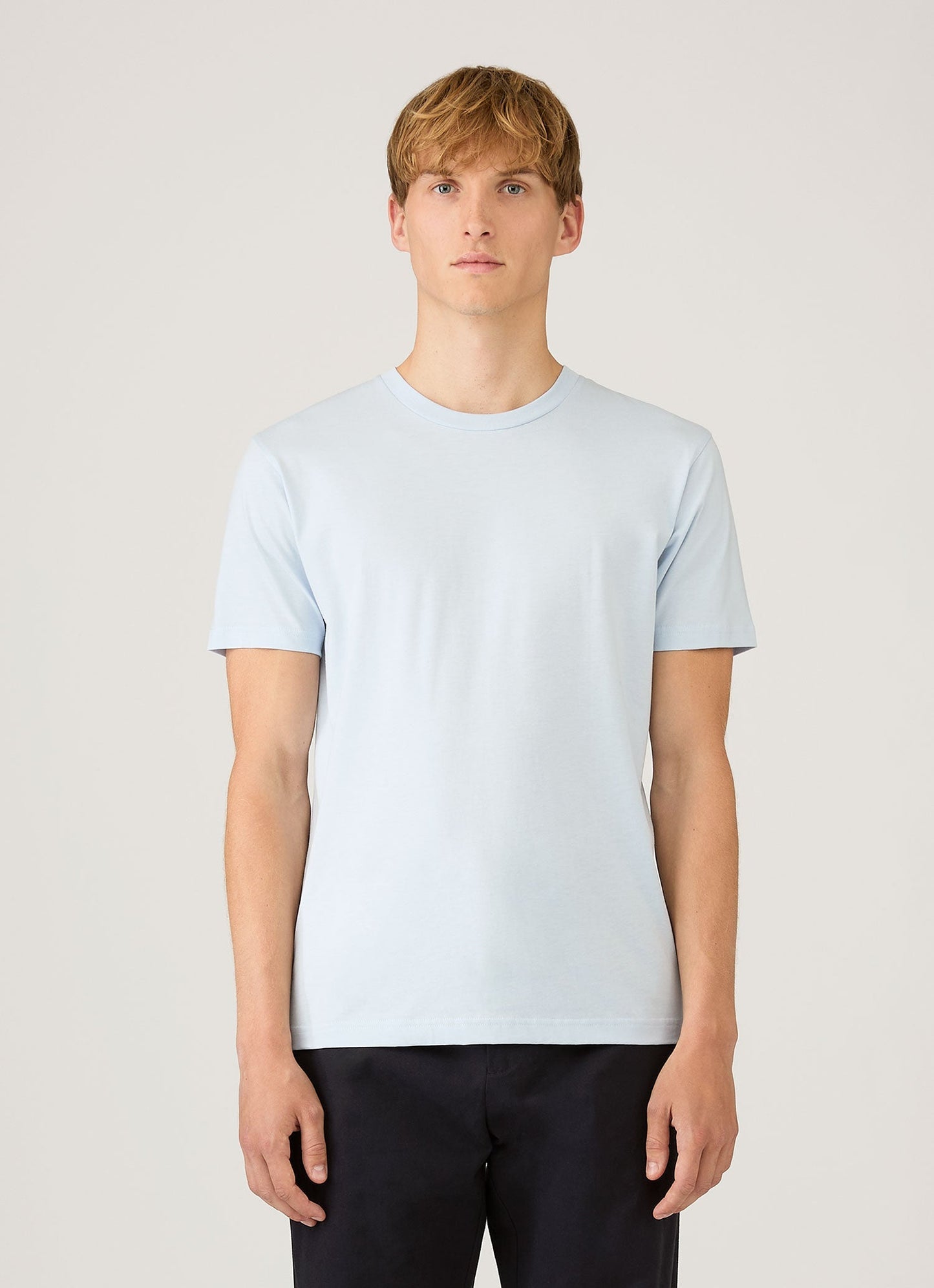 Mens Riviera Midweight Tshirt In Pastel Blue Mtsh0007R Buwr