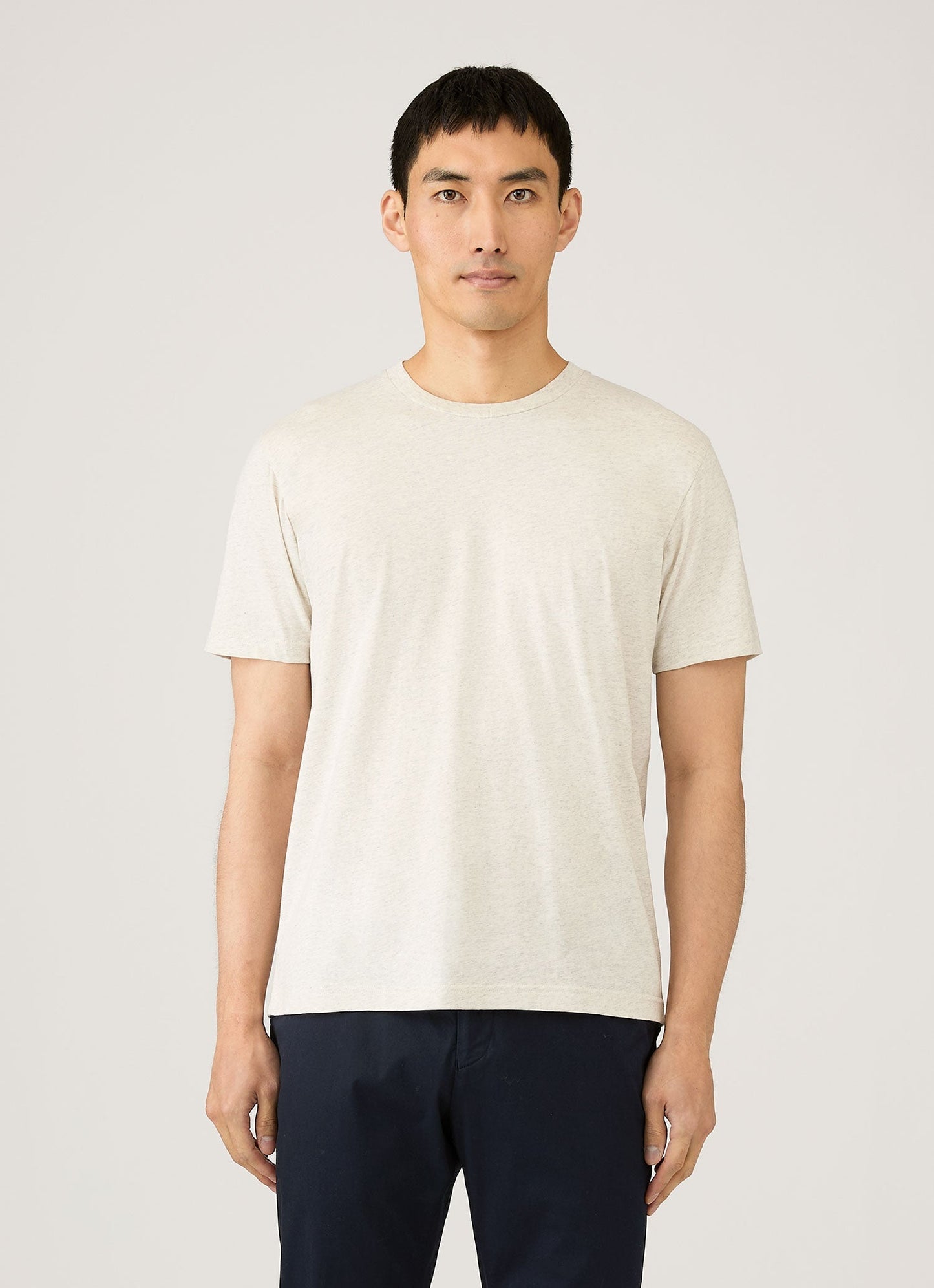 Mens Riviera Midweight Tshirt In Archive White Melange Mtsh0007R Whda