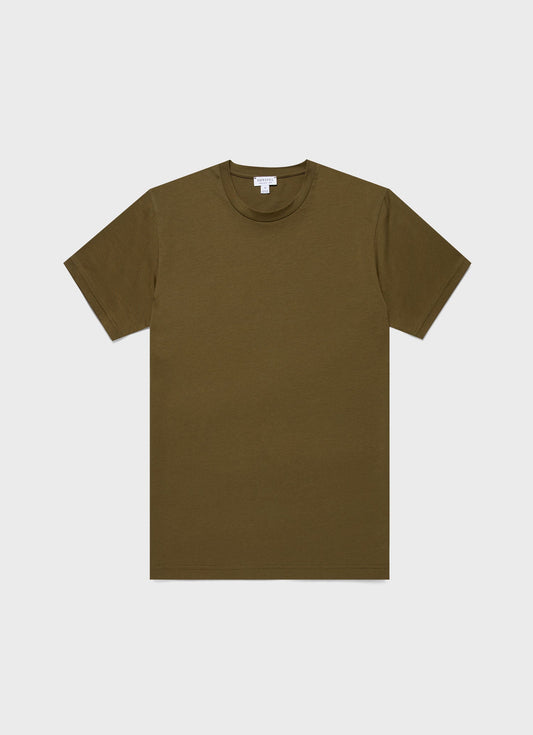Mens Riviera Midweight Tshirt In Olive Green Mtsh0007S Gnia