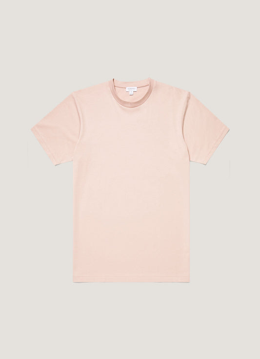 Mens Riviera Midweight T Shirt In Pale Pink Mtsh0007S Pkbj