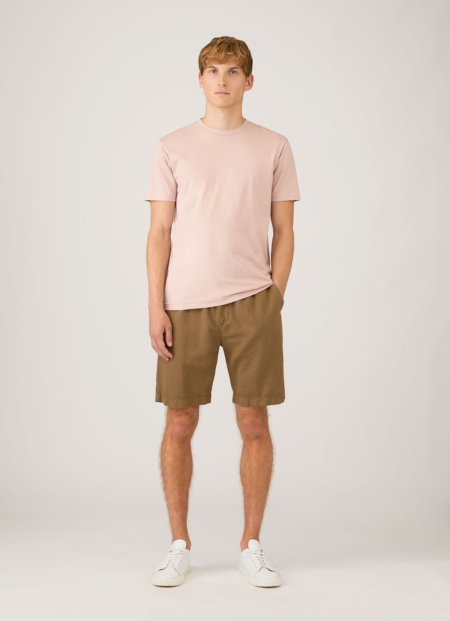 Mens Riviera Midweight T Shirt In Pale Pink Mtsh0007S Pkbj