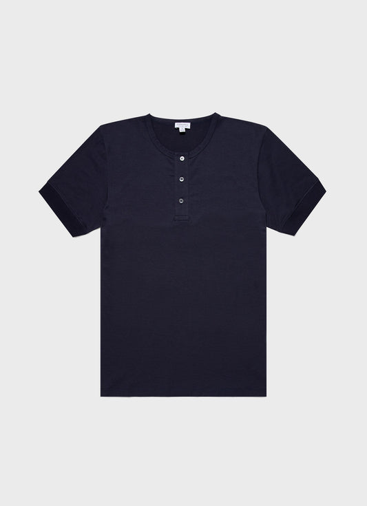 Henley T Shirt In Navy