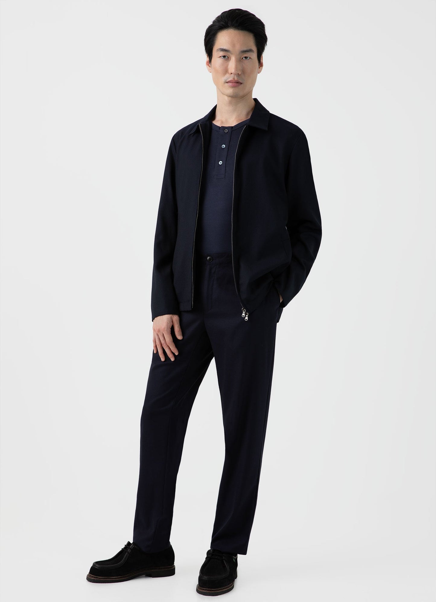 Henley T Shirt In Navy
