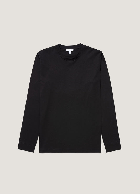 Mens Long Sleeve Riviera T Shirt In Black