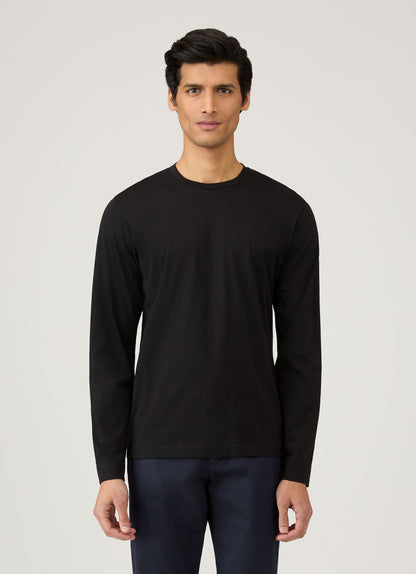 Mens Long Sleeve Riviera T Shirt In Black