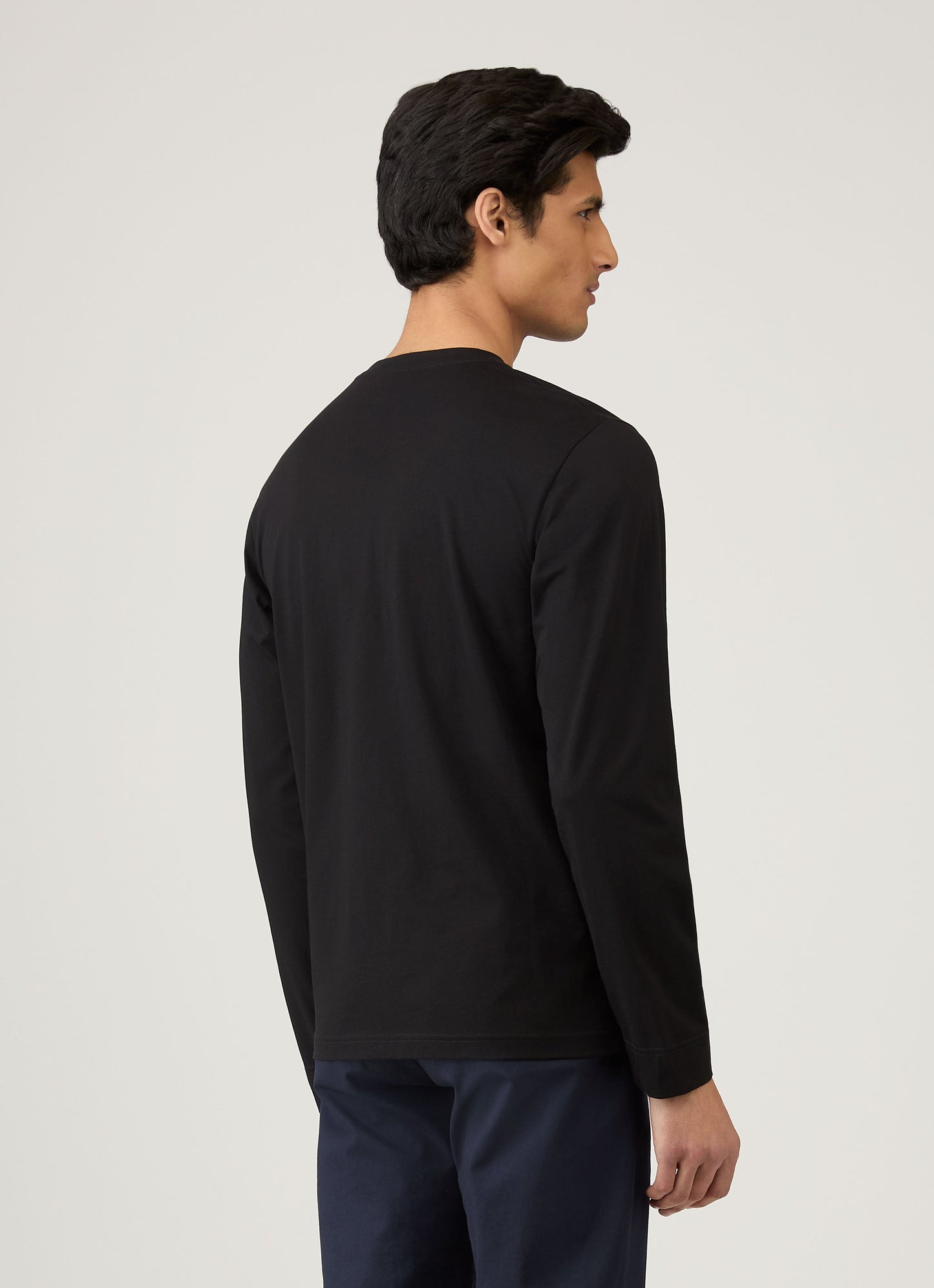 Mens Long Sleeve Riviera T Shirt In Black