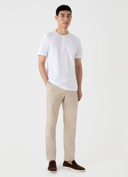 Mens Riviera Henley In White Mtsh0177 Whaa