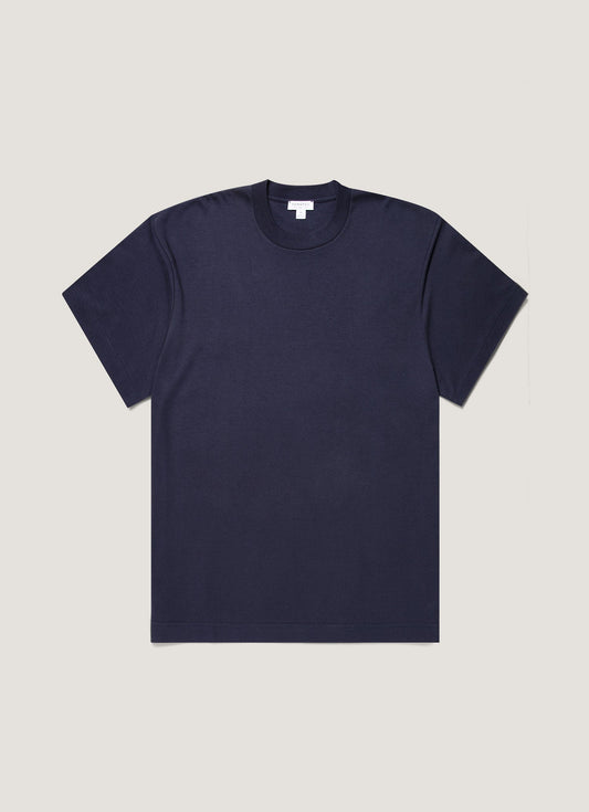 Mens Oversized Heavyweight Tshirt In Navy Mtsh0180 Buaa