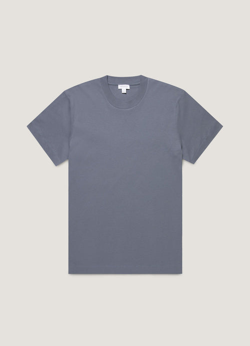 Mens Relaxed Fit Heavyweight Tshirt In Slate Blue Mtsh0181 Buua