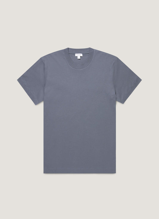 Mens Relaxed Fit Heavyweight Tshirt In Slate Blue Mtsh0181 Buua