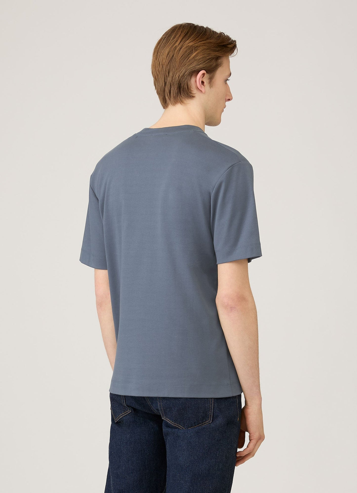 Mens Relaxed Fit Heavyweight Tshirt In Slate Blue Mtsh0181 Buua