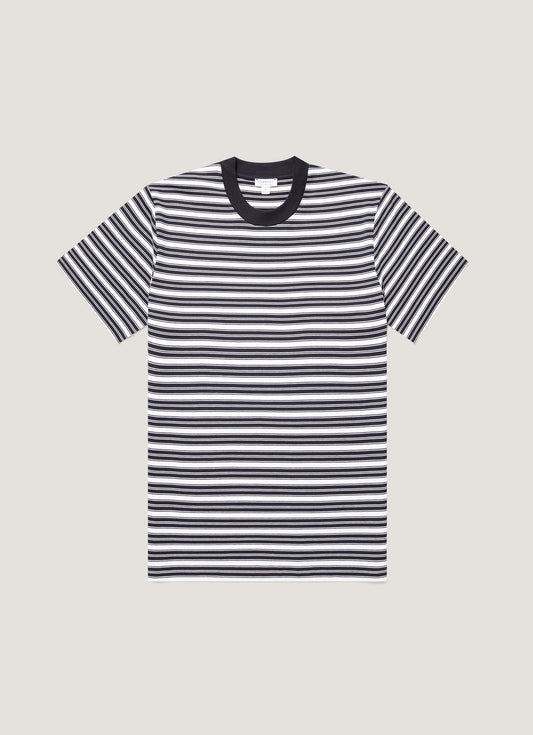 Men's Relaxed Fit Heavyweight T-shirt in White/Navy