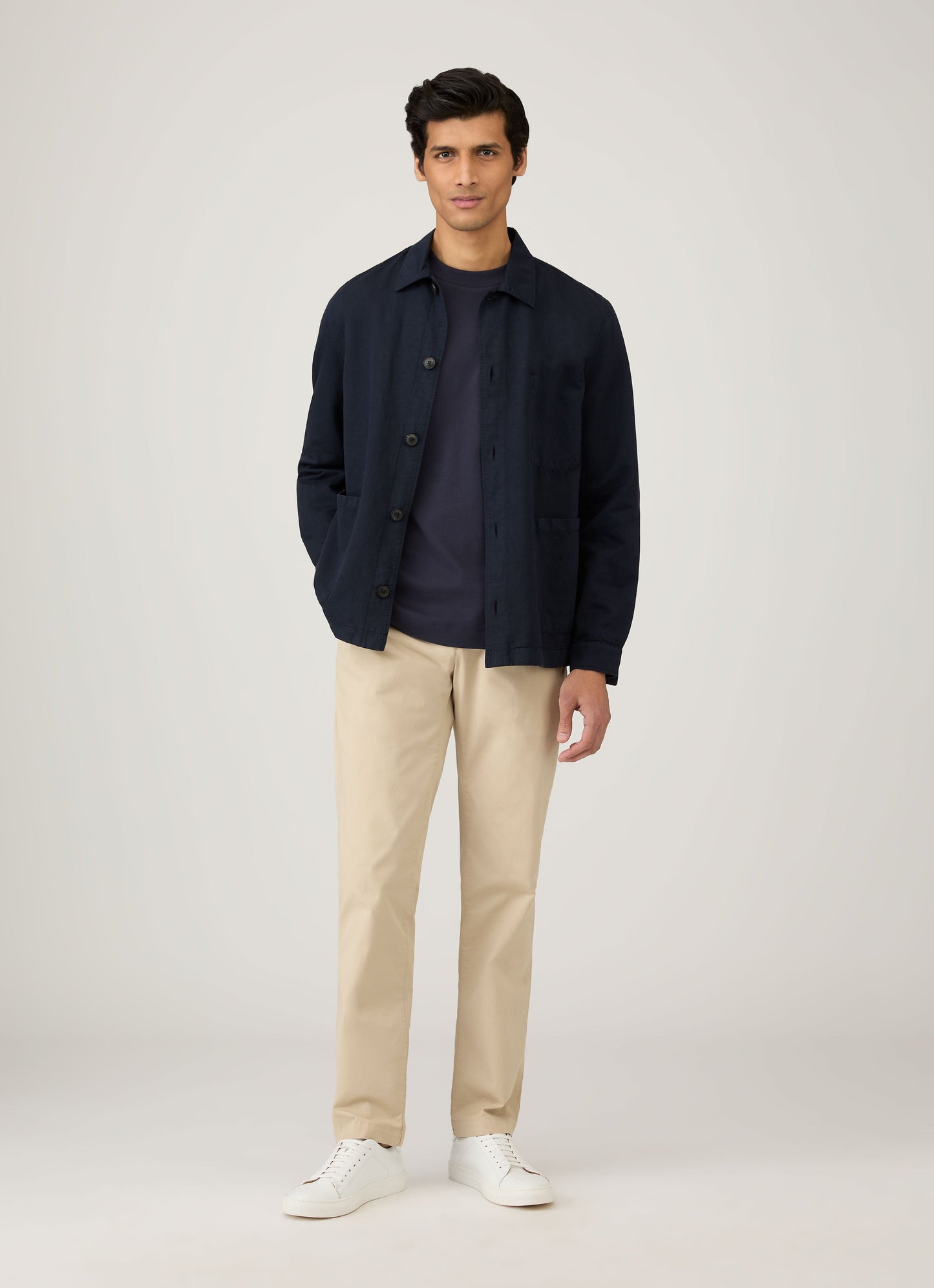 Mens Long Sleeve Heavyweight Tshirt In Navy Mtsh0182 Buaa