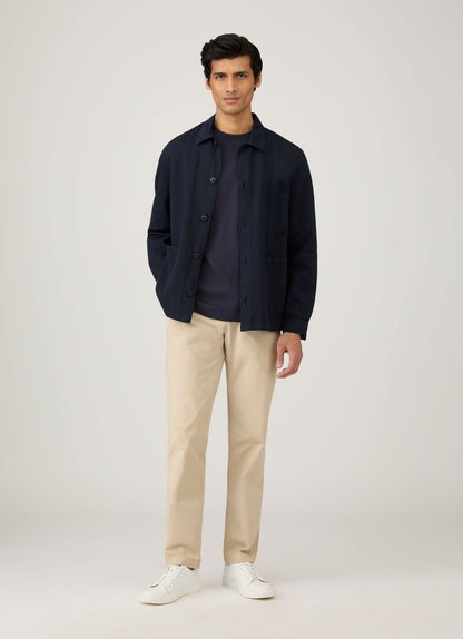 Mens Long Sleeve Heavyweight Tshirt In Navy Mtsh0182 Buaa