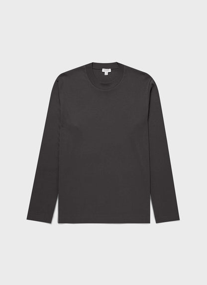 Mens Long Sleeve Heavyweight Tshirt In Charcoal Mtsh0182 Gyab