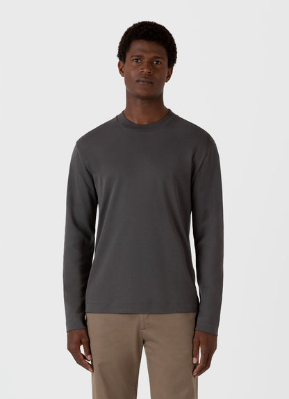 Mens Long Sleeve Heavyweight Tshirt In Charcoal Mtsh0182 Gyab