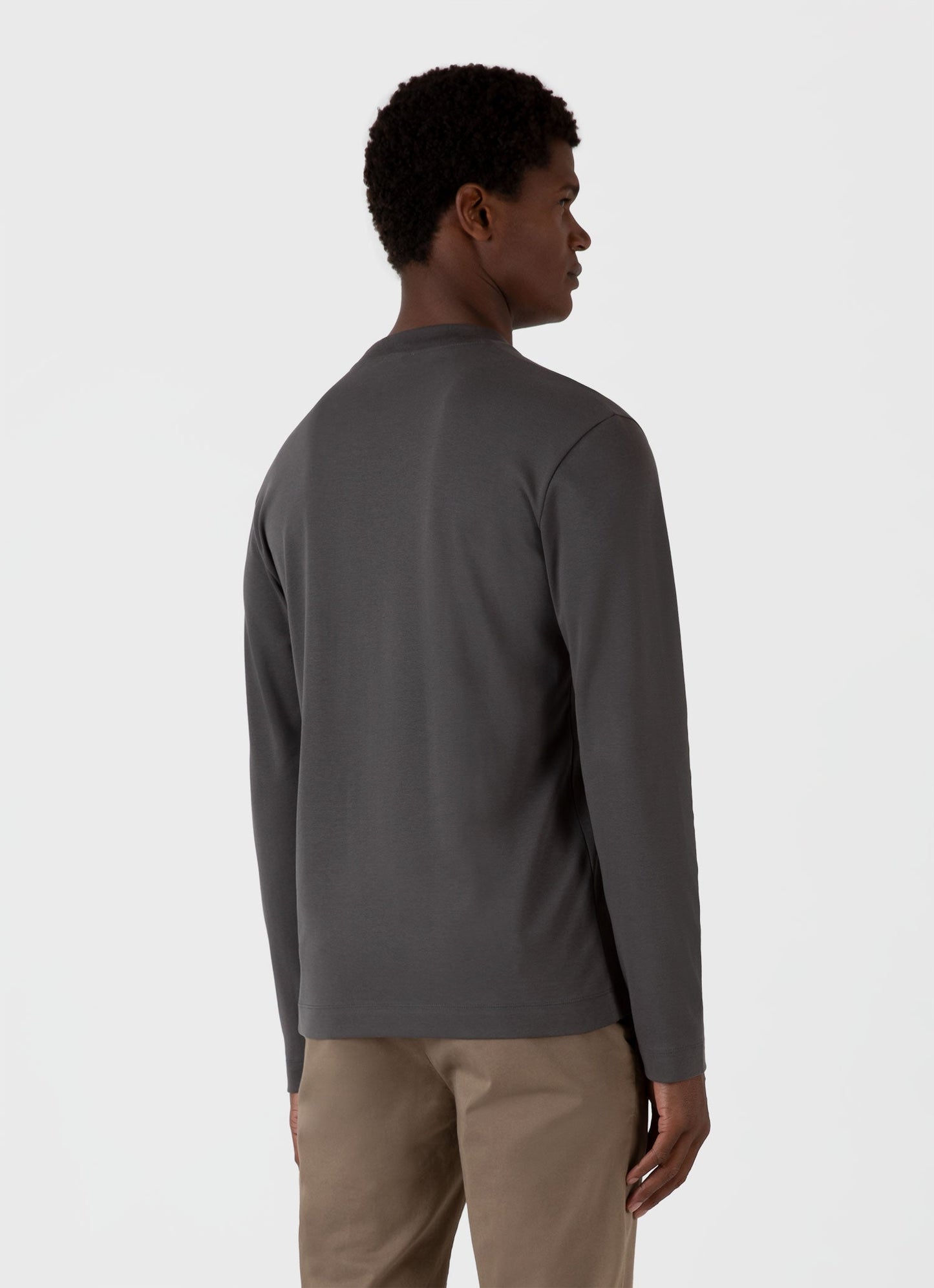 Mens Long Sleeve Heavyweight Tshirt In Charcoal Mtsh0182 Gyab