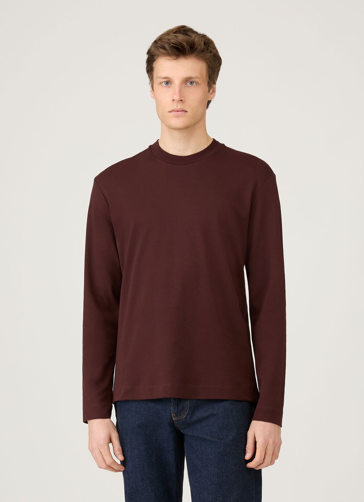 Mens Long Sleeve Heavyweight Tshirt In Bakelite Mtsh0182 Rdel
