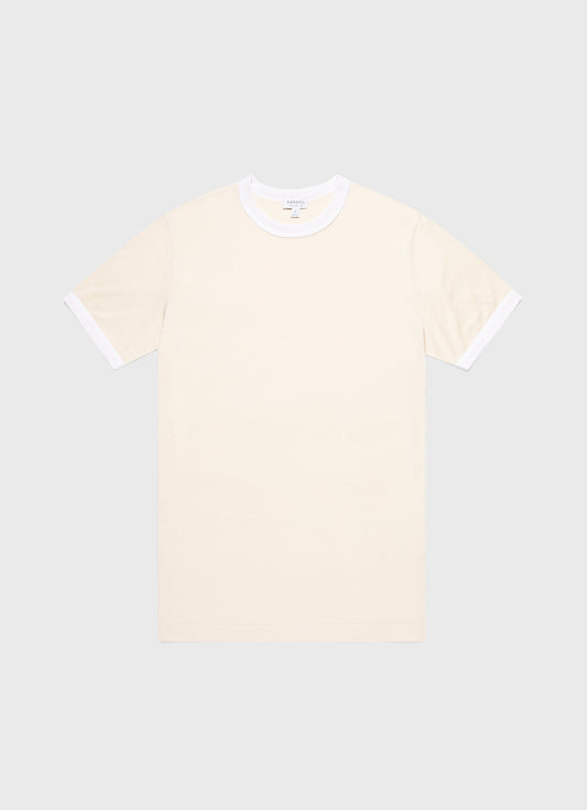 Mens Classic Ringer Tshirt In White Mpmtsh0186 Whaa
