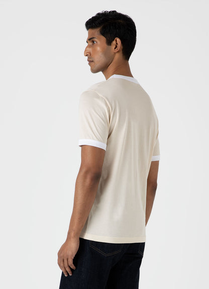 Mens Classic Ringer Tshirt In White Mpmtsh0186 Whaa
