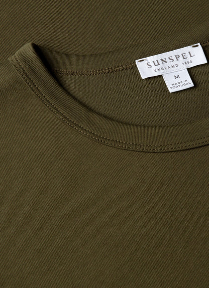 Mens Heavyweight Jersey Tshirt In Deep Olive Mtsh0187 Gniz