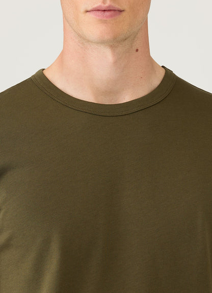 Mens Heavyweight Jersey Tshirt In Deep Olive Mtsh0187 Gniz