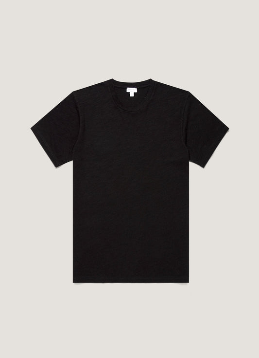 Mens Cotton Linen Tshirt In Black Mtsh0192 Bkaa