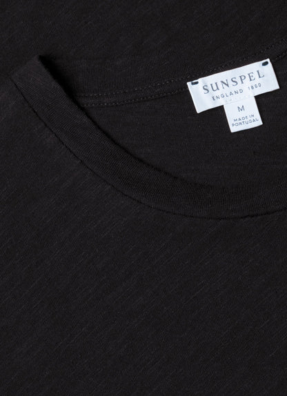 Mens Cotton Linen Tshirt In Black Mtsh0192 Bkaa