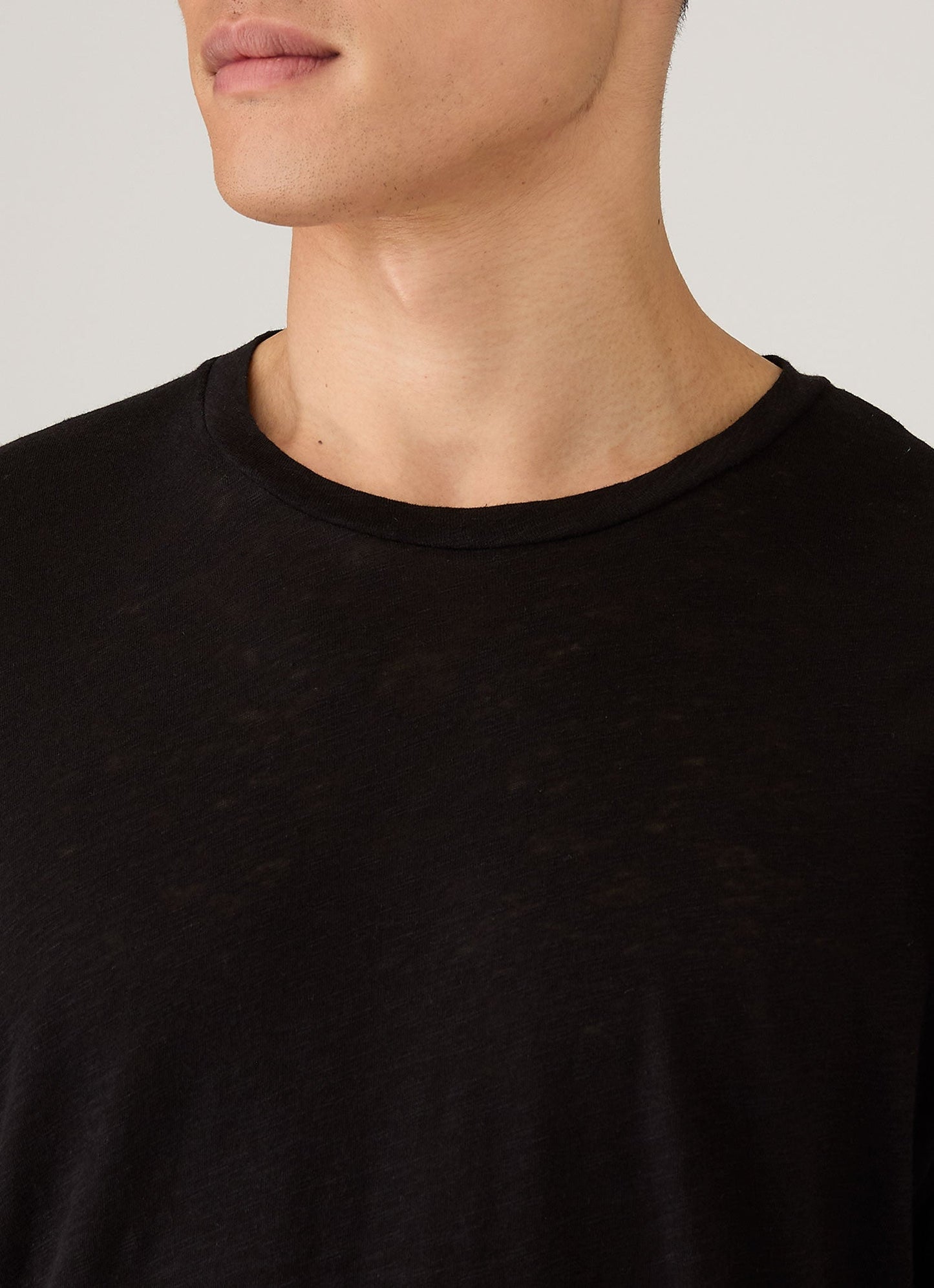 Mens Cotton Linen Tshirt In Black Mtsh0192 Bkaa