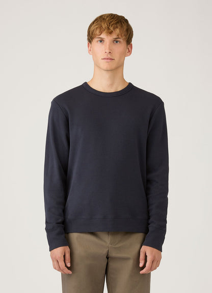 Mens Long Sleeve Cellulock Crew Neck In Navy Mtsh0201 Buaa