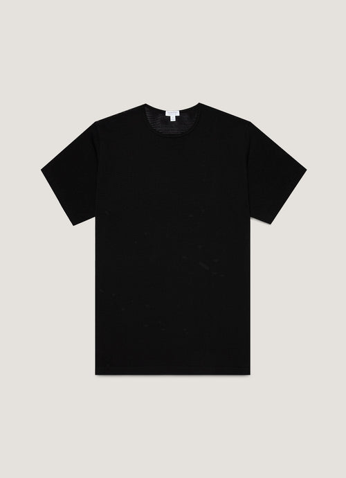 Mens Cellular Cotton Underwear Tshirt In Black Mtsh4003 Bkaa