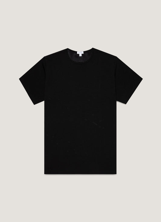 Mens Cellular Cotton Underwear Tshirt In Black Mtsh4003 Bkaa