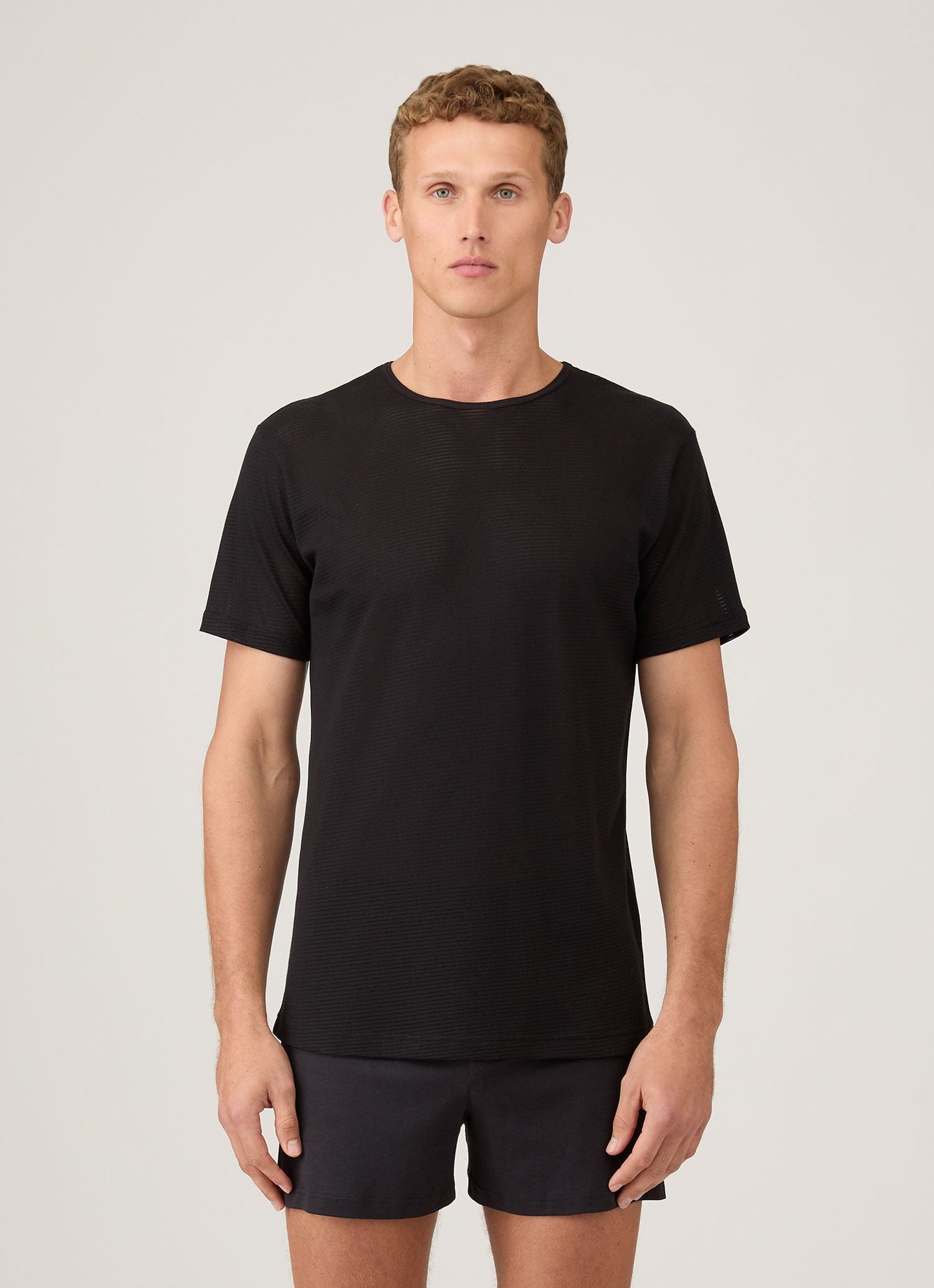 Mens Cellular Cotton Underwear Tshirt In Black Mtsh4003 Bkaa
