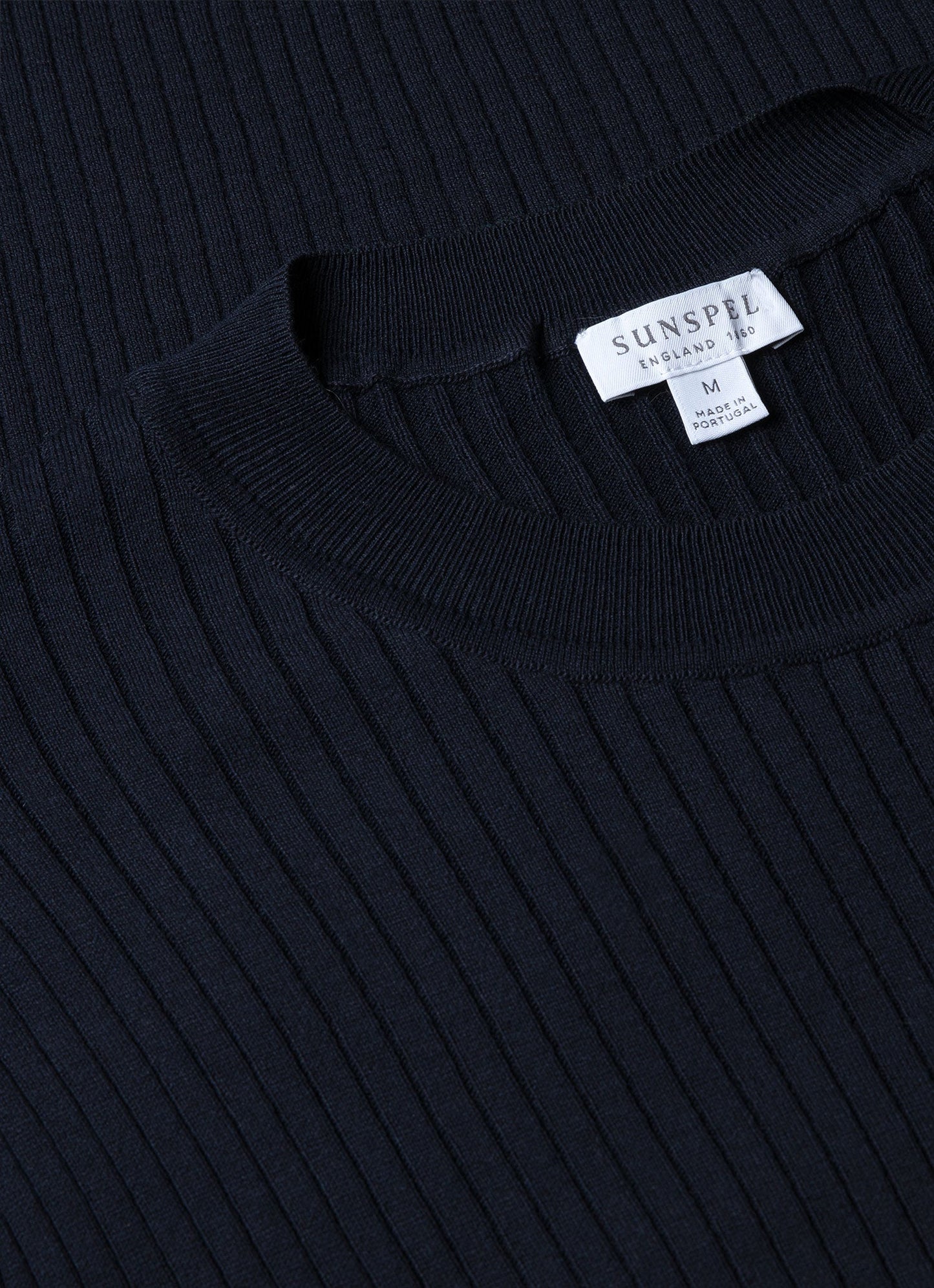 Mens Fine Rib Silk Cotton Tshirt In Navy Mtsh8240 Buaa