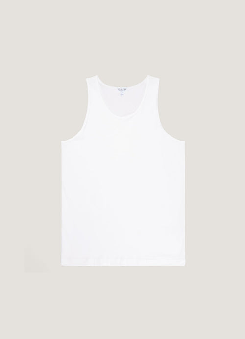 Mens Superfine Cotton Vest In White Mtsh4003 Whaa