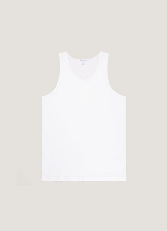Mens Superfine Cotton Vest In White Mtsh4003 Whaa
