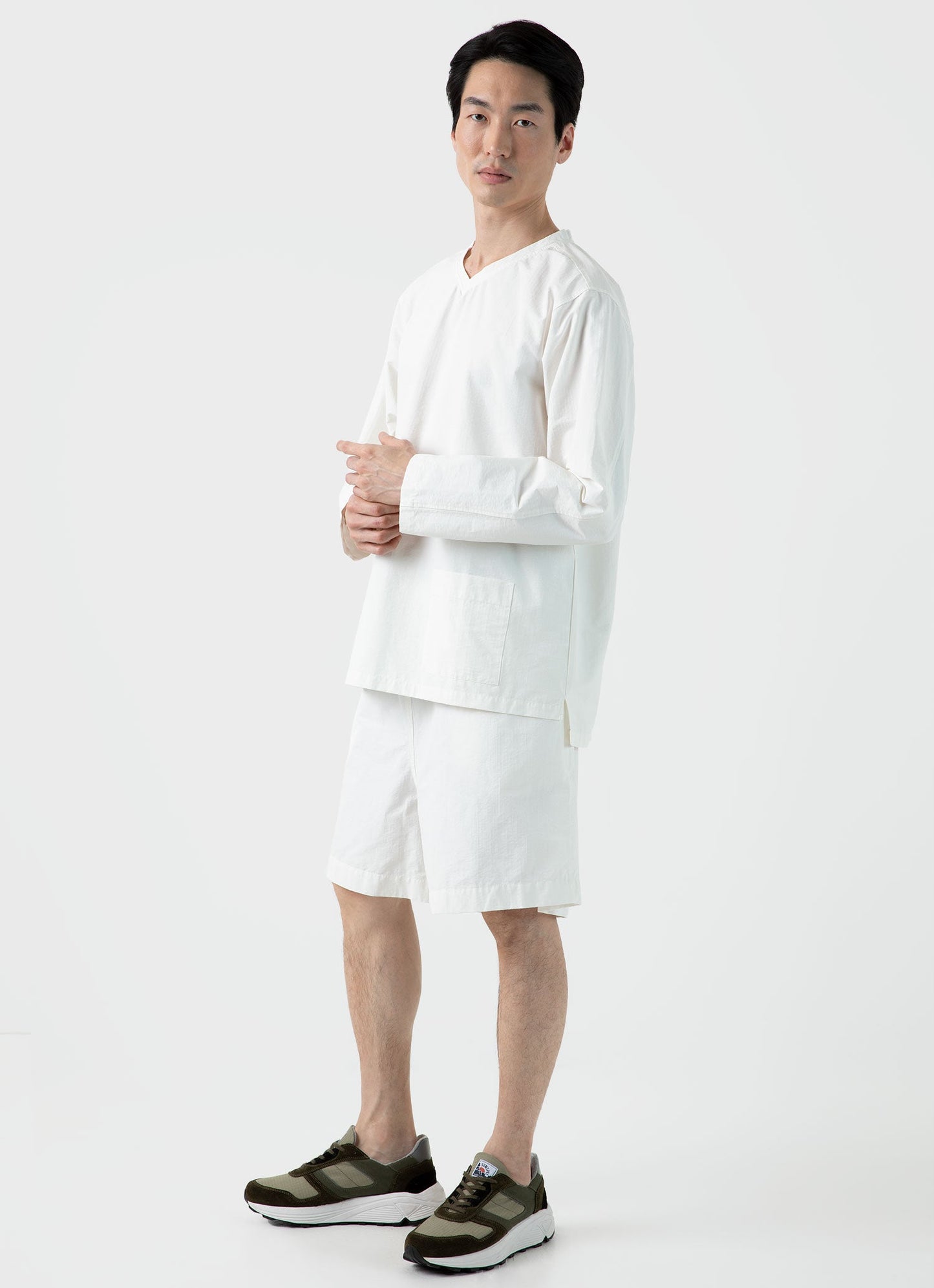 Mens Nigel Cabourn Ripstop Army Smock In Off White Ncmtop2501 Whba